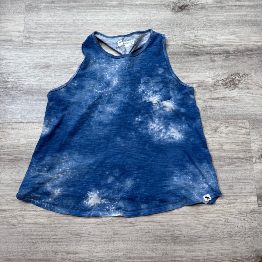Abercrombie Kids Blue Tie Dye Tank Top Racerback Pocket Girls